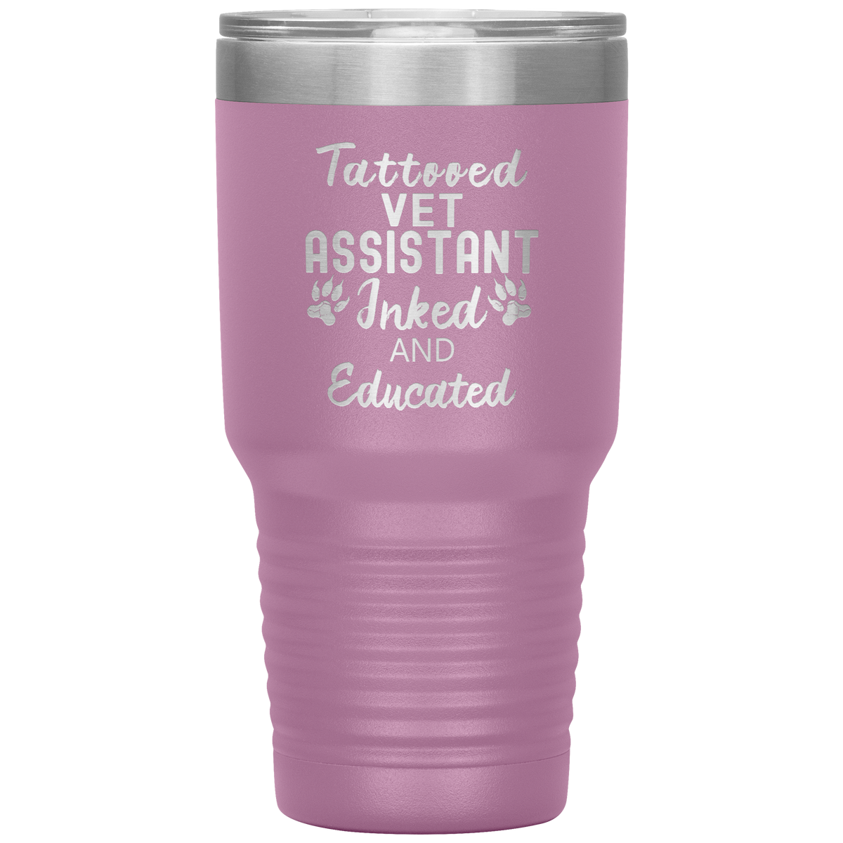 Vet Assistant- Tattooed, Inked and Educated 30oz Vacuum Tumbler-Tumblers-I love Veterinary
