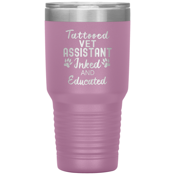 Vet Assistant- Tattooed, Inked and Educated 30oz Vacuum Tumbler-Tumblers-I love Veterinary
