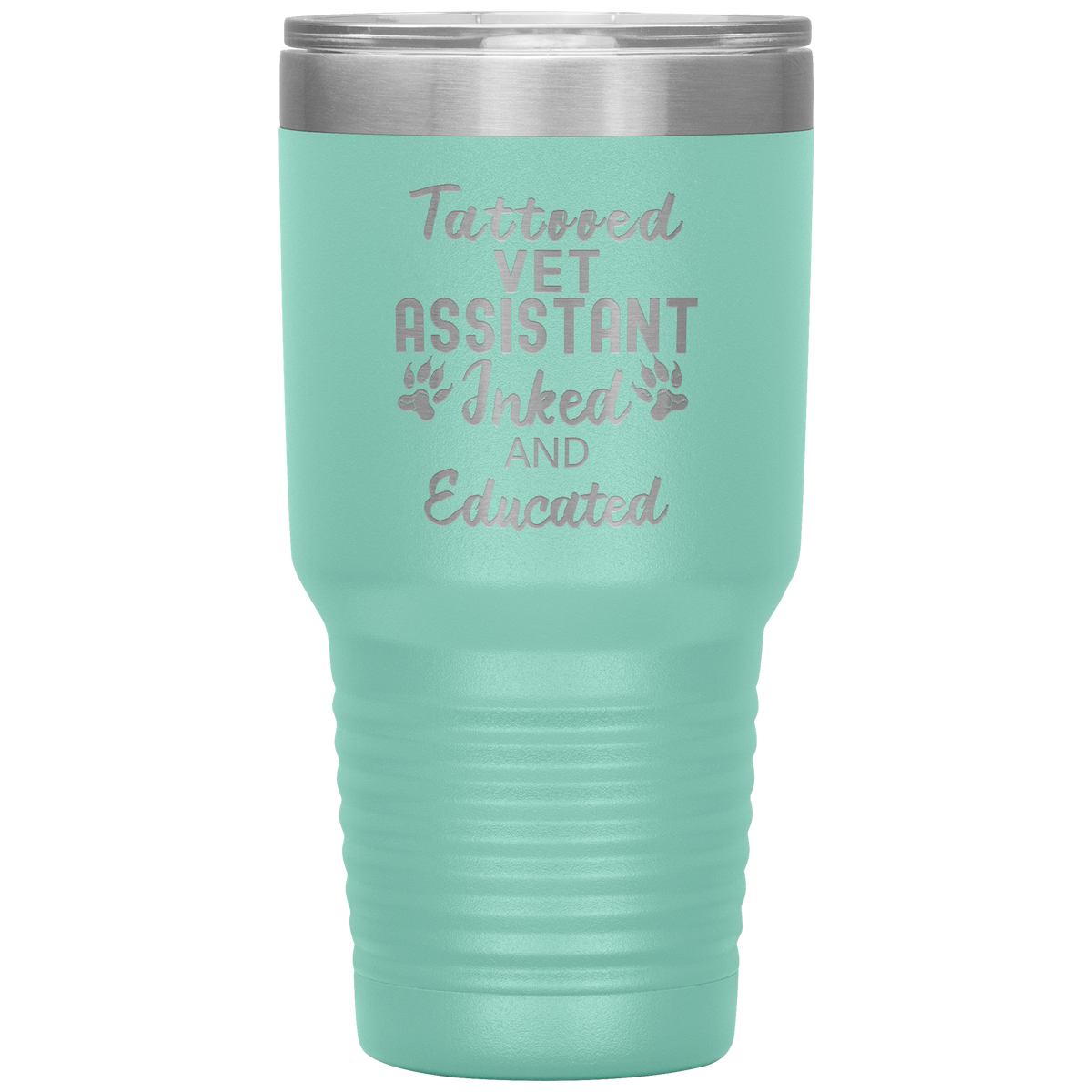 Vet Assistant- Tattooed, Inked and Educated 30oz Vacuum Tumbler-Tumblers-I love Veterinary