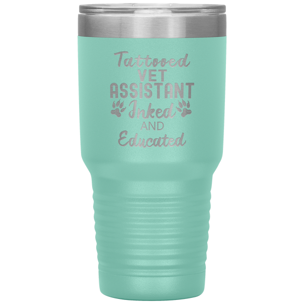 Vet Assistant- Tattooed, Inked and Educated 30oz Vacuum Tumbler-Tumblers-I love Veterinary