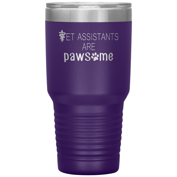 Vet Assistants are Pawesome 30 oz Vacuum Tumbler-Tumblers-I love Veterinary