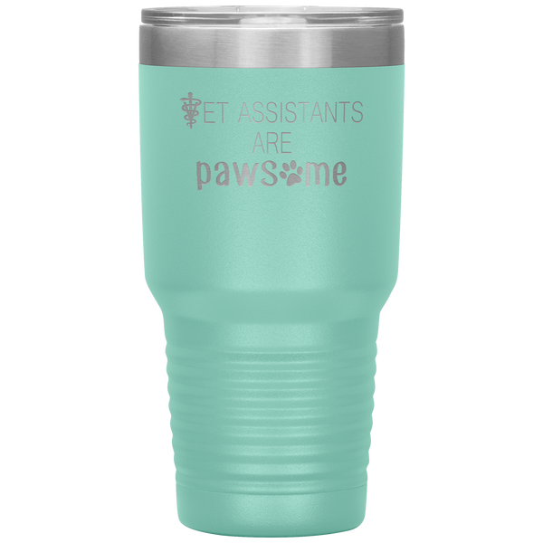 Vet Assistants are Pawesome 30 oz Vacuum Tumbler-Tumblers-I love Veterinary