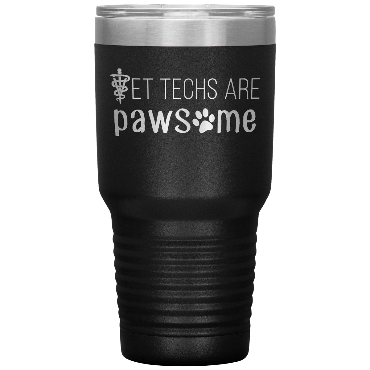 Vet techs are pawsome 30oz Vacuum Tumbler-Tumblers-I love Veterinary