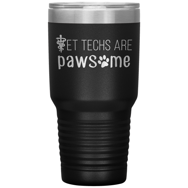 Vet techs are pawsome 30oz Vacuum Tumbler-Tumblers-I love Veterinary