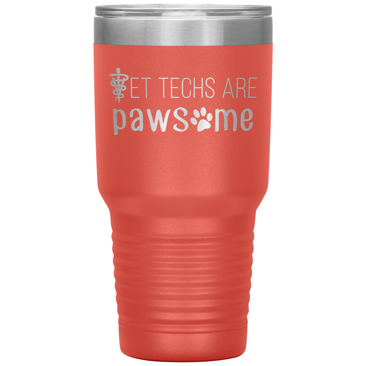 Vet techs are pawsome 30oz Vacuum Tumbler-Tumblers-I love Veterinary