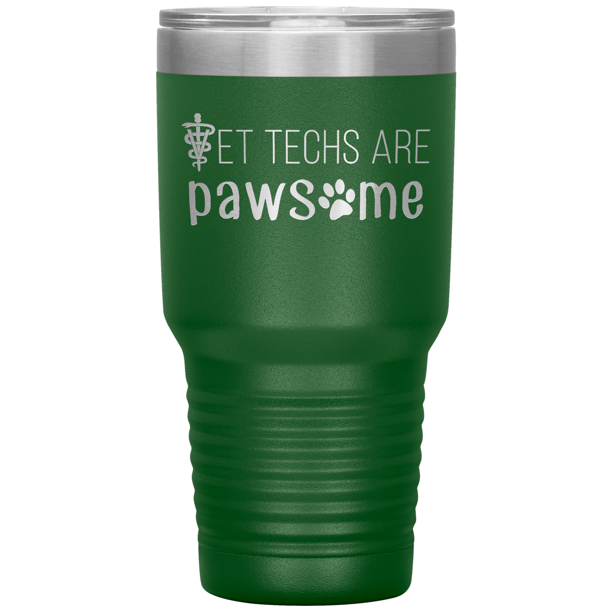 Vet techs are pawsome 30oz Vacuum Tumbler-Tumblers-I love Veterinary