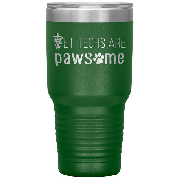 Vet techs are pawsome 30oz Vacuum Tumbler-Tumblers-I love Veterinary