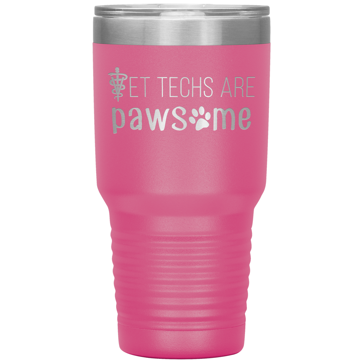 Vet techs are pawsome 30oz Vacuum Tumbler-Tumblers-I love Veterinary