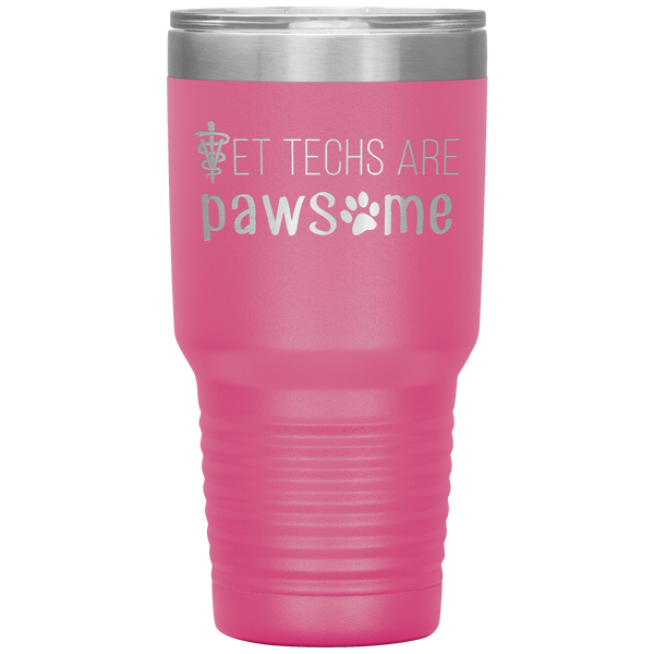 Vet techs are pawsome 30oz Vacuum Tumbler-Tumblers-I love Veterinary