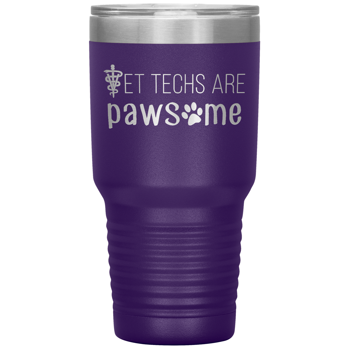 Vet techs are pawsome 30oz Vacuum Tumbler-Tumblers-I love Veterinary