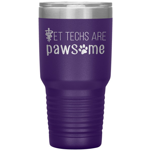 Vet techs are pawsome 30oz Vacuum Tumbler-Tumblers-I love Veterinary