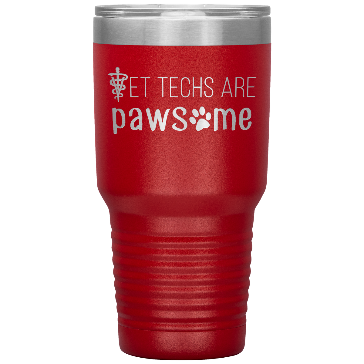 Vet techs are pawsome 30oz Vacuum Tumbler-Tumblers-I love Veterinary