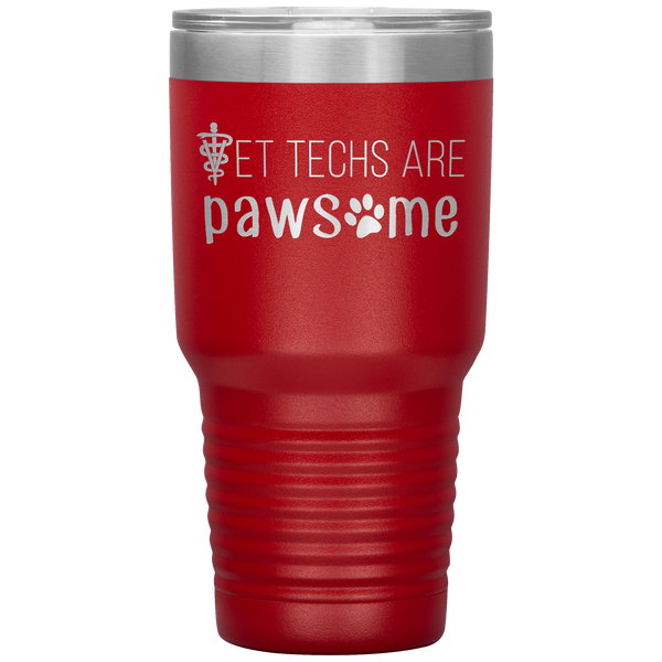 Vet techs are pawsome 30oz Vacuum Tumbler-Tumblers-I love Veterinary