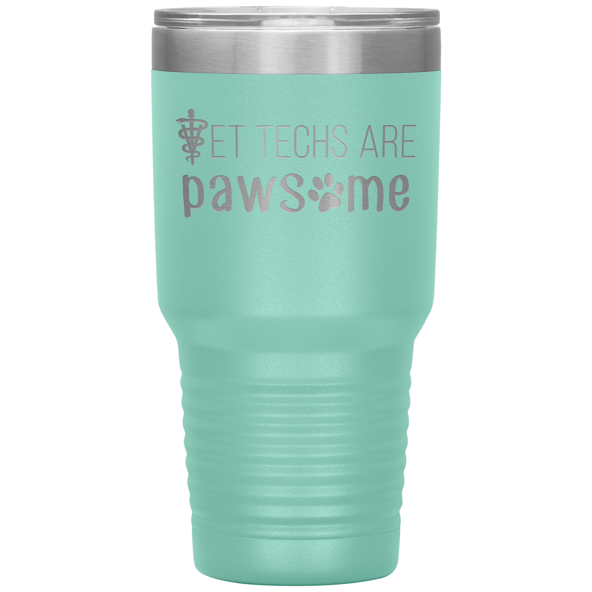 Vet techs are pawsome 30oz Vacuum Tumbler-Tumblers-I love Veterinary