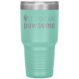 Vet techs are pawsome 30oz Vacuum Tumbler-Tumblers-I love Veterinary