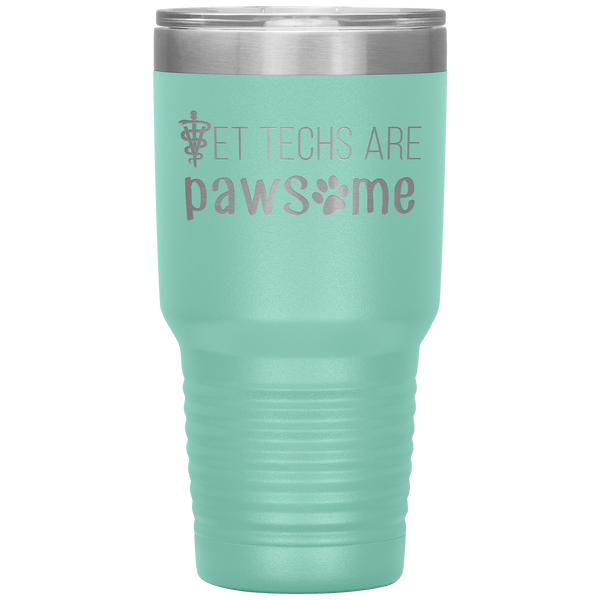 Vet techs are pawsome 30oz Vacuum Tumbler-Tumblers-I love Veterinary