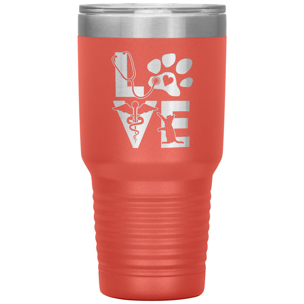 Veterinary Love cat 30oz Vacuum Tumbler-Tumblers-I love Veterinary