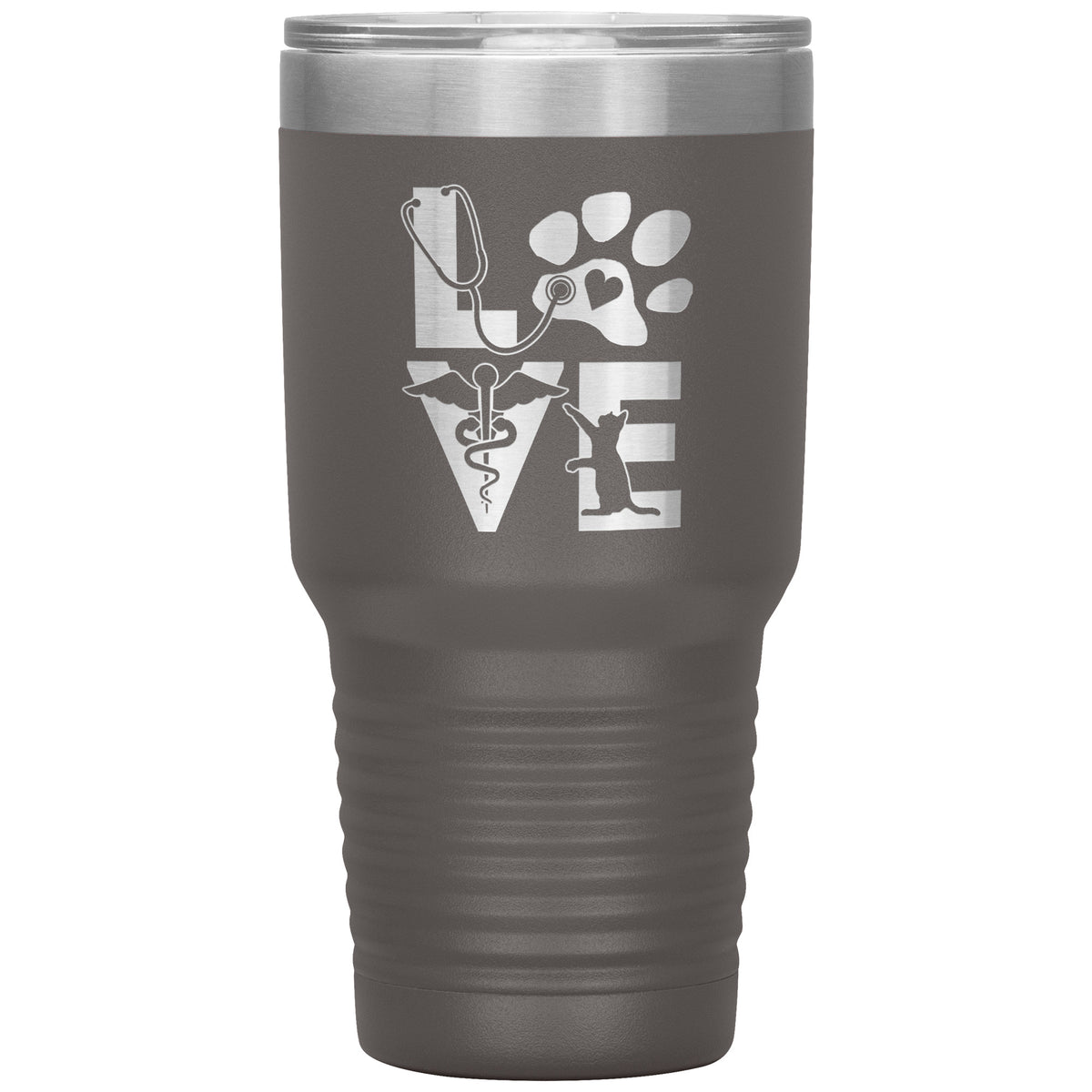Veterinary Love cat 30oz Vacuum Tumbler-Tumblers-I love Veterinary