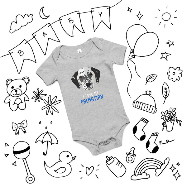 I love my Dalmatian Baby short sleeve one piece-I love Veterinary