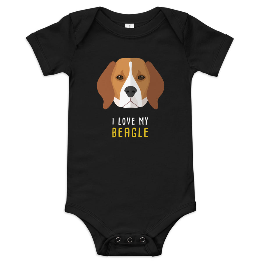 I love my Beagle Baby short sleeve one piece-Baby Jersey Short Sleeve One Piece | Bella + Canvas 100B-I love Veterinary