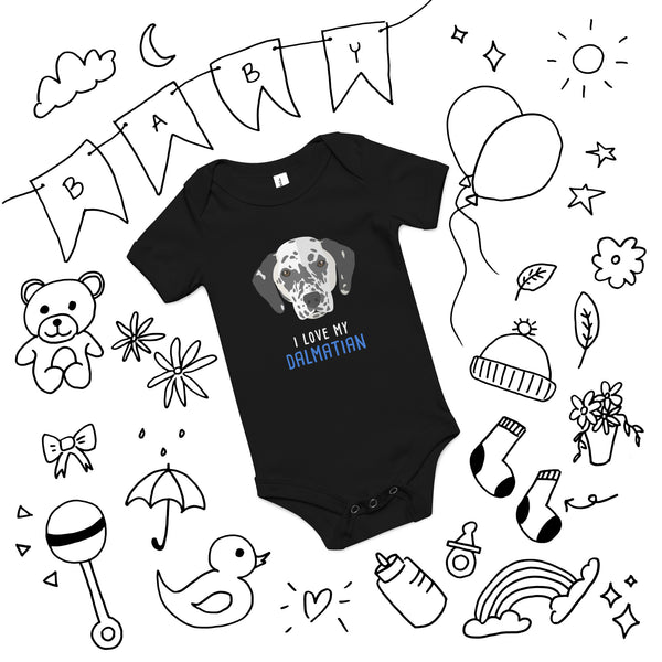 I love my Dalmatian Baby short sleeve one piece-I love Veterinary