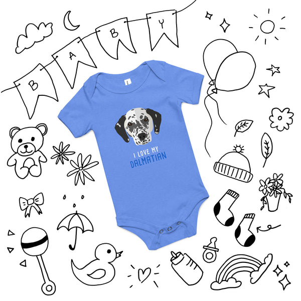 I love my Dalmatian Baby short sleeve one piece-I love Veterinary