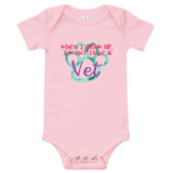 When I grow up, I want to be a Vet Baby short sleeve one piece-Baby Jersey Short Sleeve One Piece | Bella + Canvas 100B-I love Veterinary