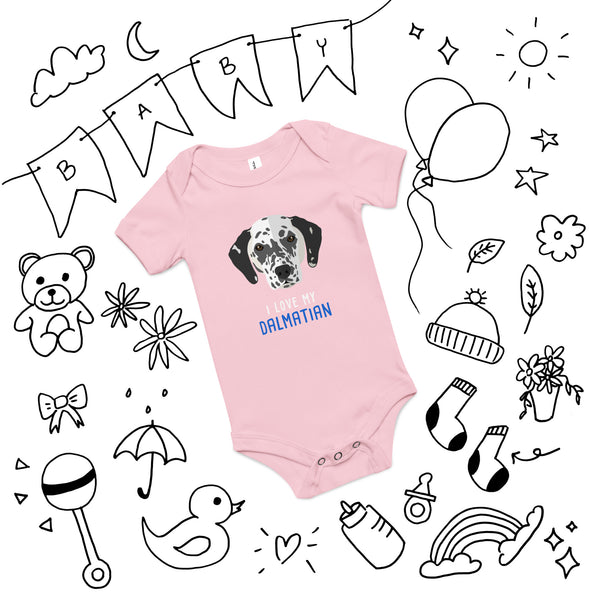 I love my Dalmatian Baby short sleeve one piece-I love Veterinary
