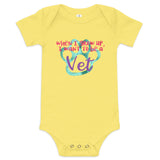 When I grow up, I want to be a Vet Baby short sleeve one piece-Baby Jersey Short Sleeve One Piece | Bella + Canvas 100B-I love Veterinary