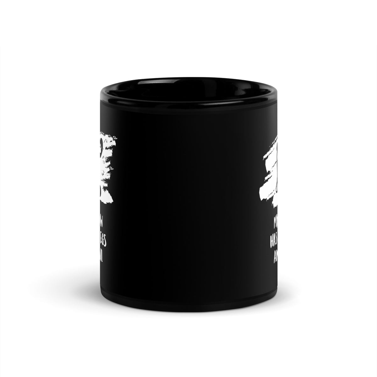 My Shadow has four legs and a tail Black Glossy Mug-I love Veterinary