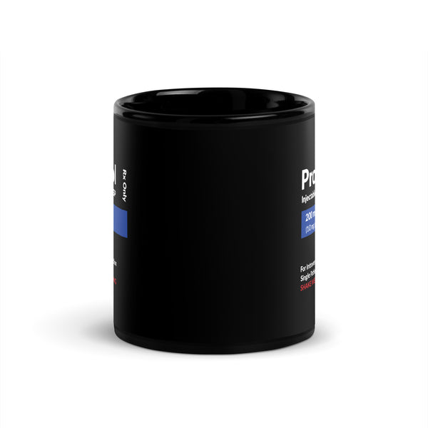 Propofol Design Black Glossy Mug-I love Veterinary