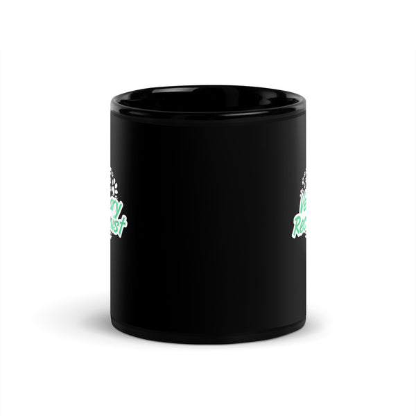 Veterinary Receptionist Heart Paws Black Glossy Mug-Black Glossy Mug-I love Veterinary
