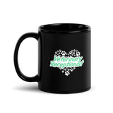 Veterinary Receptionist Heart Paws Black Glossy Mug-Black Glossy Mug-I love Veterinary