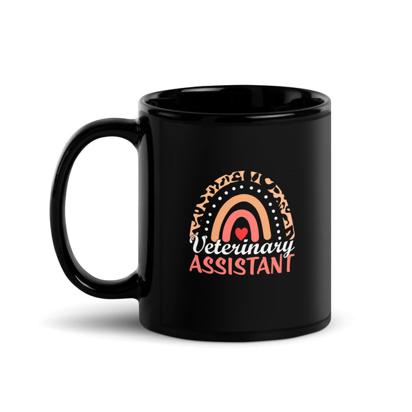 Veterinary Assistant Heart Black Glossy Mug-Black Glossy Mug-I love Veterinary