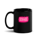 World's best veterinary receptionist color splash Black Glossy Mug-I love Veterinary