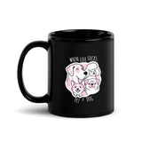 When life sucks, pet a dog Black Glossy Mug-I love Veterinary