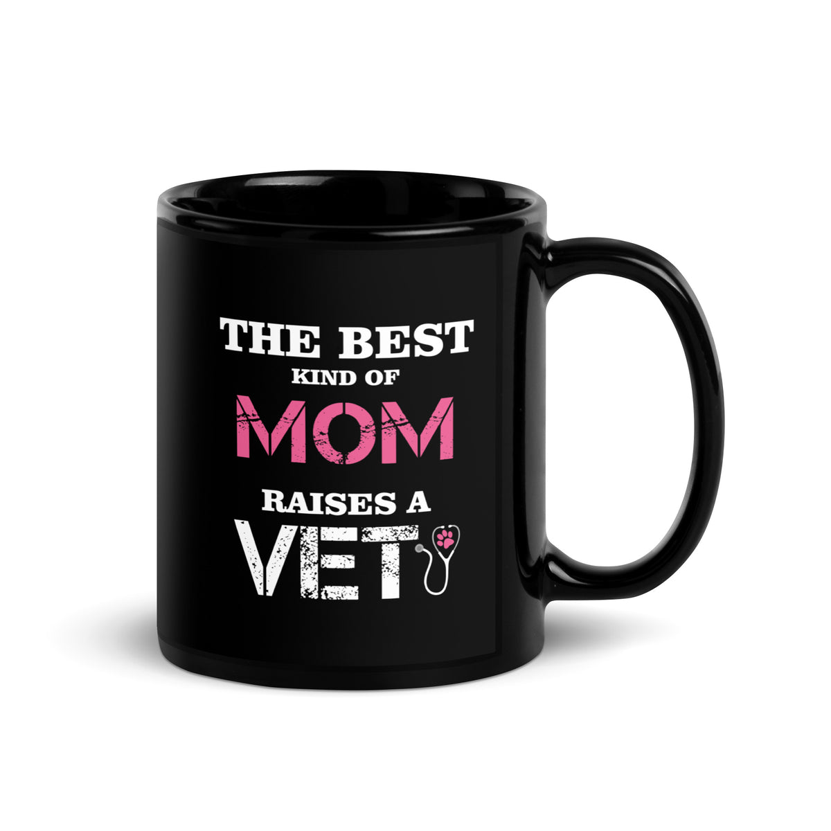 The best kind of Mom raises a Veterinarian Black Glossy Mug-Black Glossy Mug-I love Veterinary