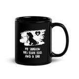 My Shadow has four legs and a tail Black Glossy Mug-Black Glossy Mug-I love Veterinary