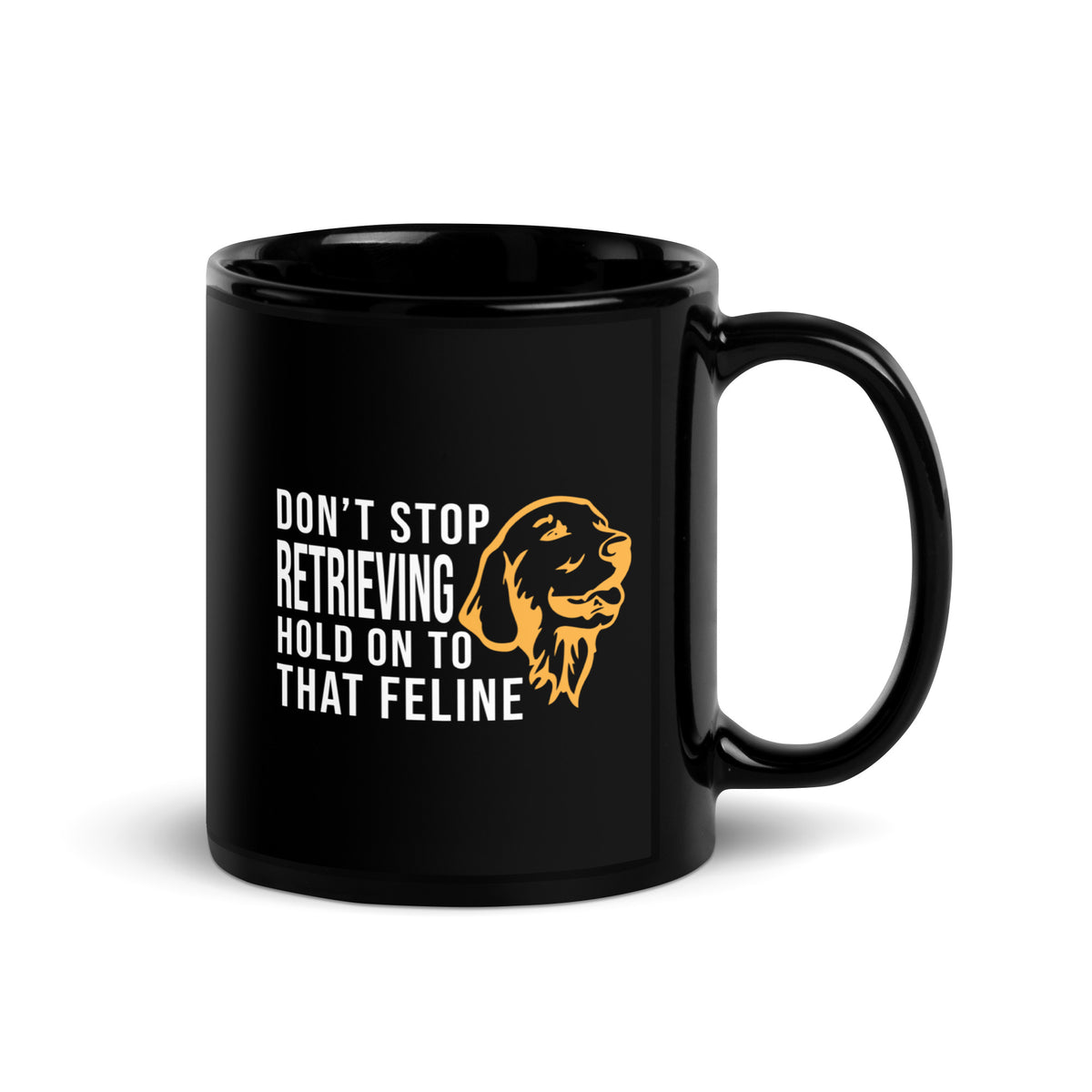 Don't stop retrieving Black Glossy Mug-Black Glossy Mug-I love Veterinary