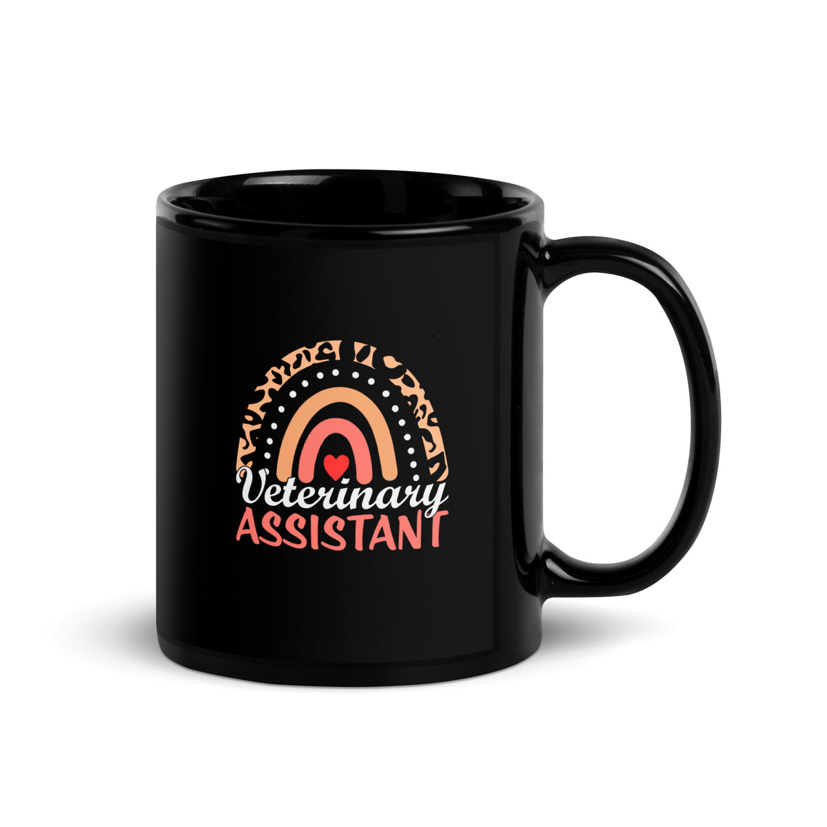 Veterinary Assistant Heart Black Glossy Mug-Black Glossy Mug-I love Veterinary