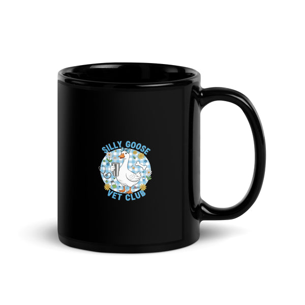 Silly Goose Vet Club Black Glossy Mug-Black Glossy Mug-I love Veterinary