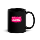 World's best veterinary receptionist color splash Black Glossy Mug-I love Veterinary