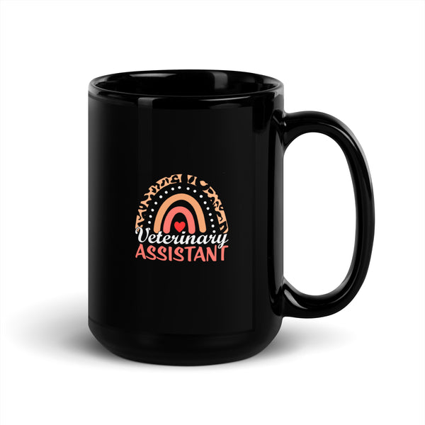Veterinary Assistant Heart Black Glossy Mug-Black Glossy Mug-I love Veterinary