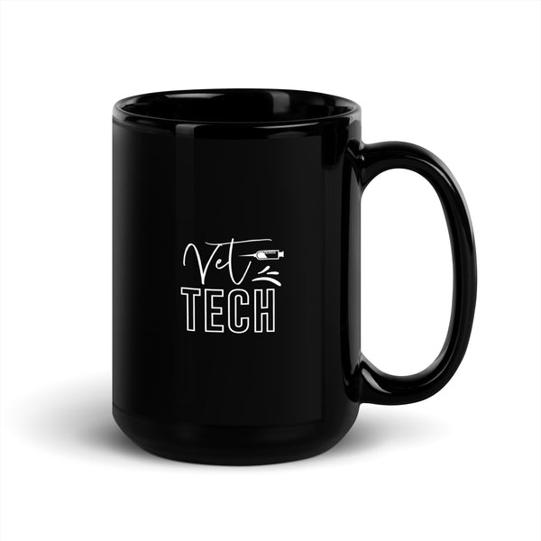 Vet Tech Needle Black Glossy Mug-Black Glossy Mug-I love Veterinary