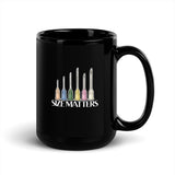 Size Matters Black Glossy Mug-I love Veterinary