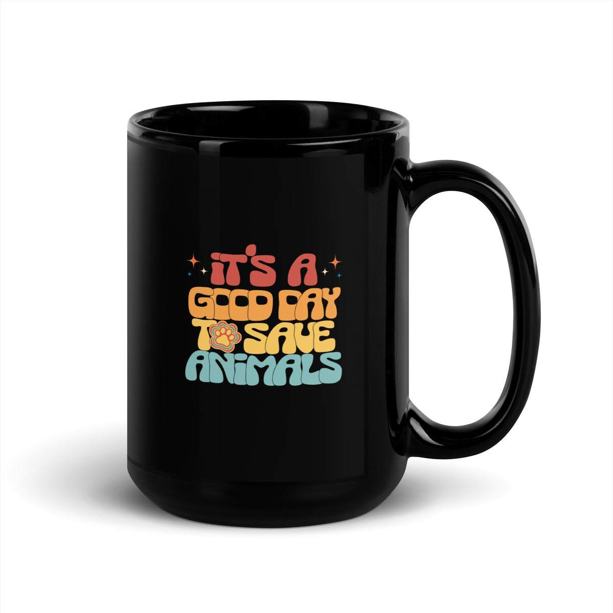 It's a good day to save animals Black Glossy Mug-I love Veterinary
