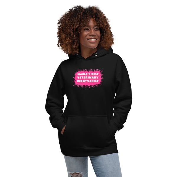 World's best veterinary receptionist color splash Women's Premium Hoodie-I love Veterinary