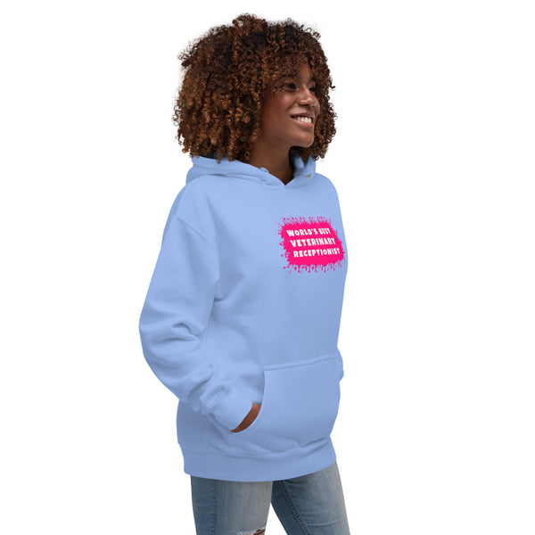 World's best veterinary receptionist color splash Women's Premium Hoodie-I love Veterinary