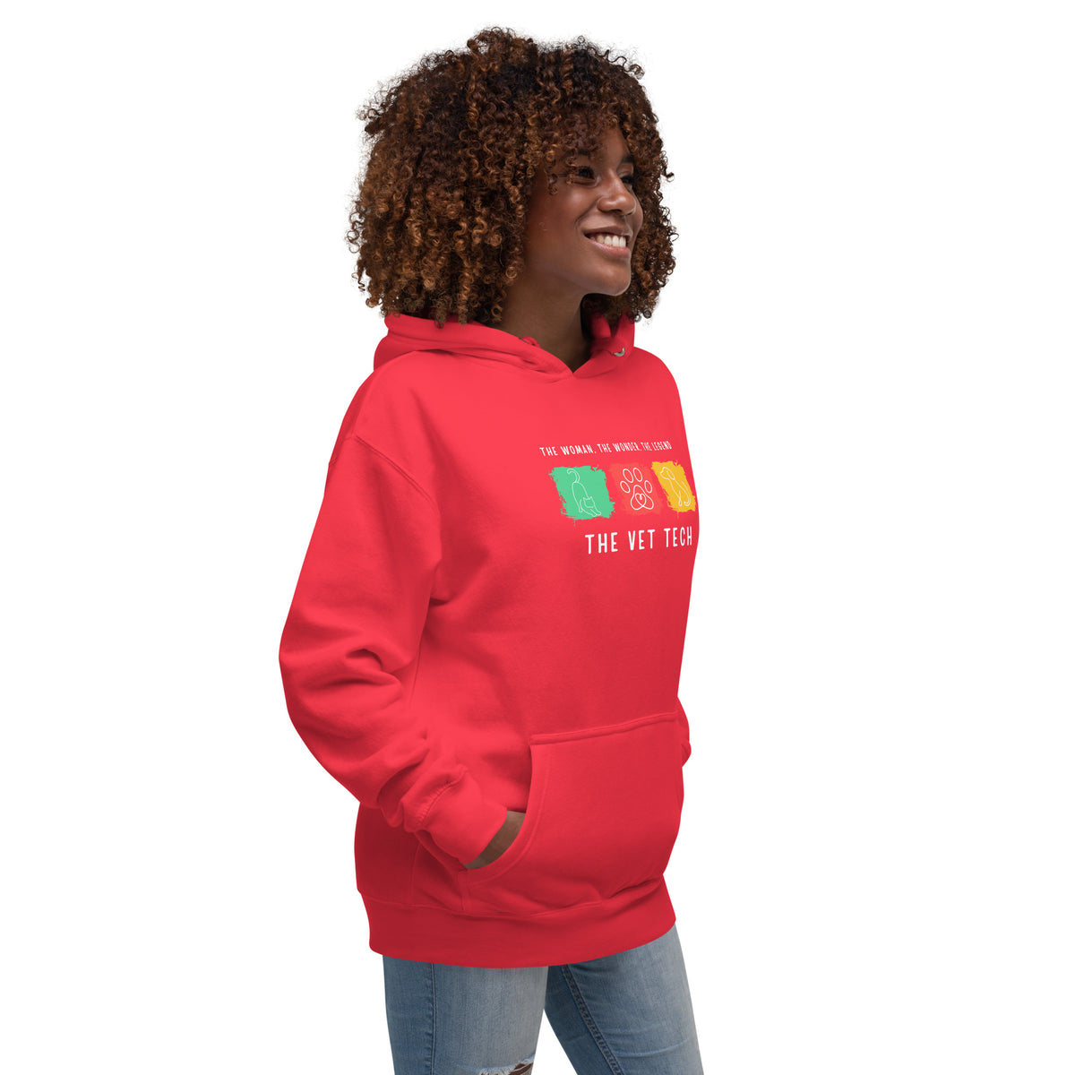 The woman, the wonder, the legend - the Vet Tech Women's Premium Hoodie-I love Veterinary