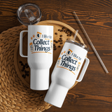 I like to collect things Travel mug with a handle-Travel Mug with a Handle-I love Veterinary